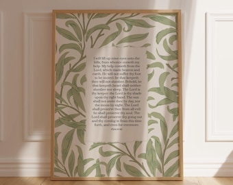Psalm 121 Scripture Wall Art Bible Verse Poster for Christians Vintage Wall Art Faith Gift For Her Him Christian Home Decor Psalm 121 Sign