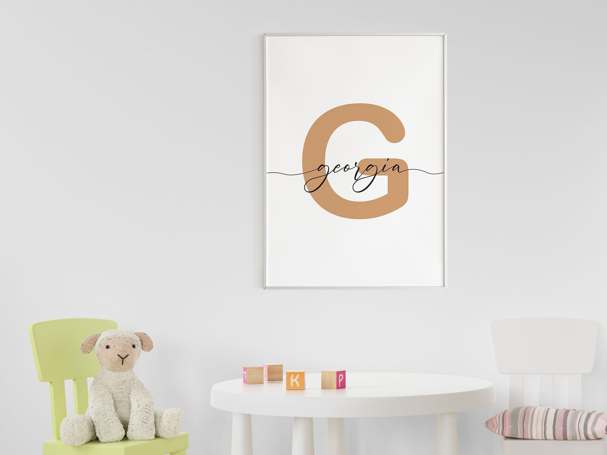 Custom Kids Wall Art With Modern Name Printable Art Custom Etsy