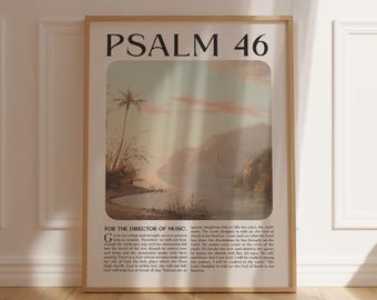 Scripture Wall Art Psalm 46 NIV Christian Wall Decor Christian Gifts for Her Him Bible Verse Wall Art Catholic Gift Christian Wall Art