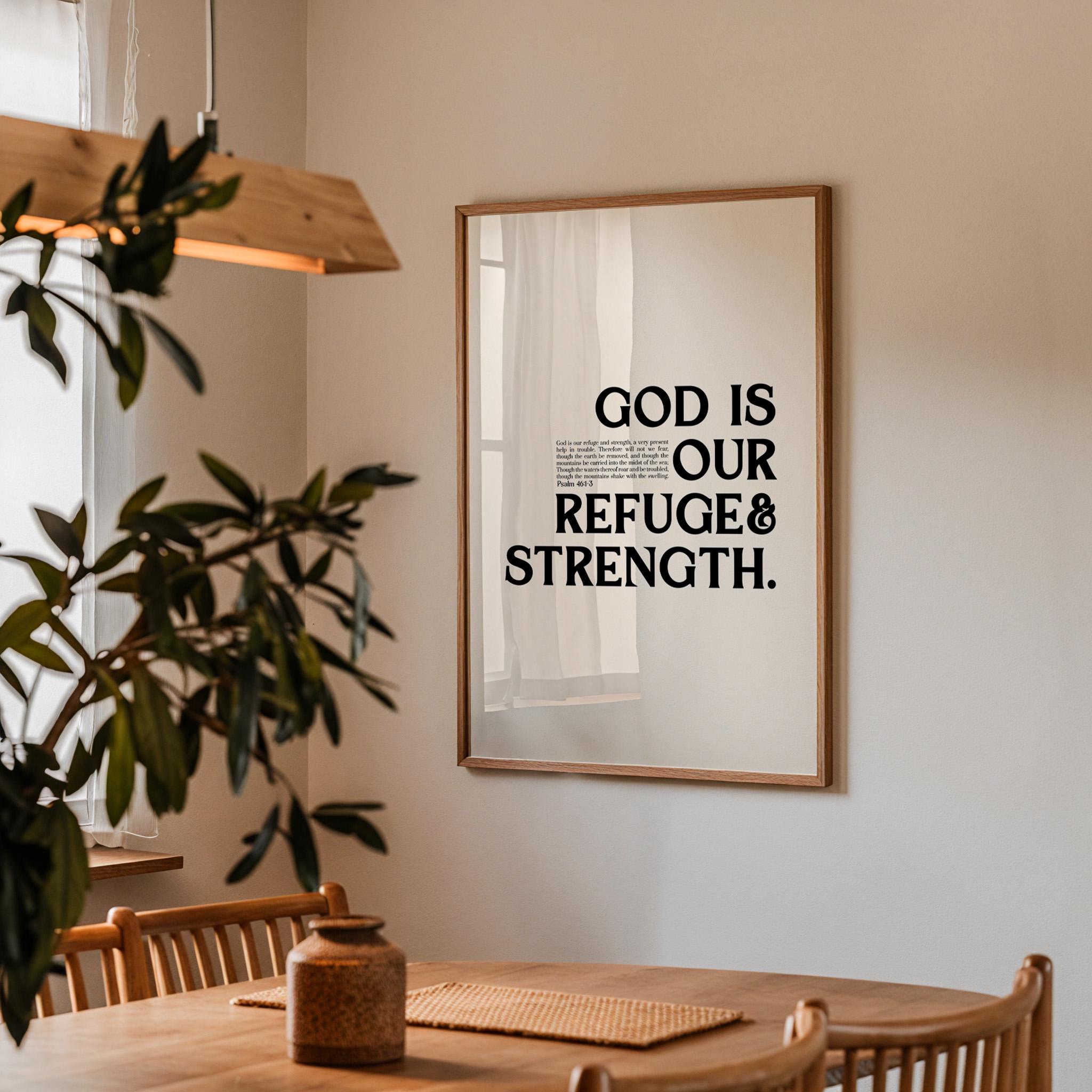 Psalm 46:1-3 Scripture Wall Art Bible Verse Poster for Christians ...