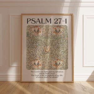 Psalm 27:1 Scripture Wall Art Bible Verse Poster for Christians Vintage Wall Art Faith Gift For Her Him Christian Home Decor Psalm 27 1 Sign