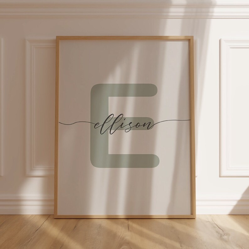 Custom Kids Wall Art With Modern Name Printable Art, Custom Nursery ...