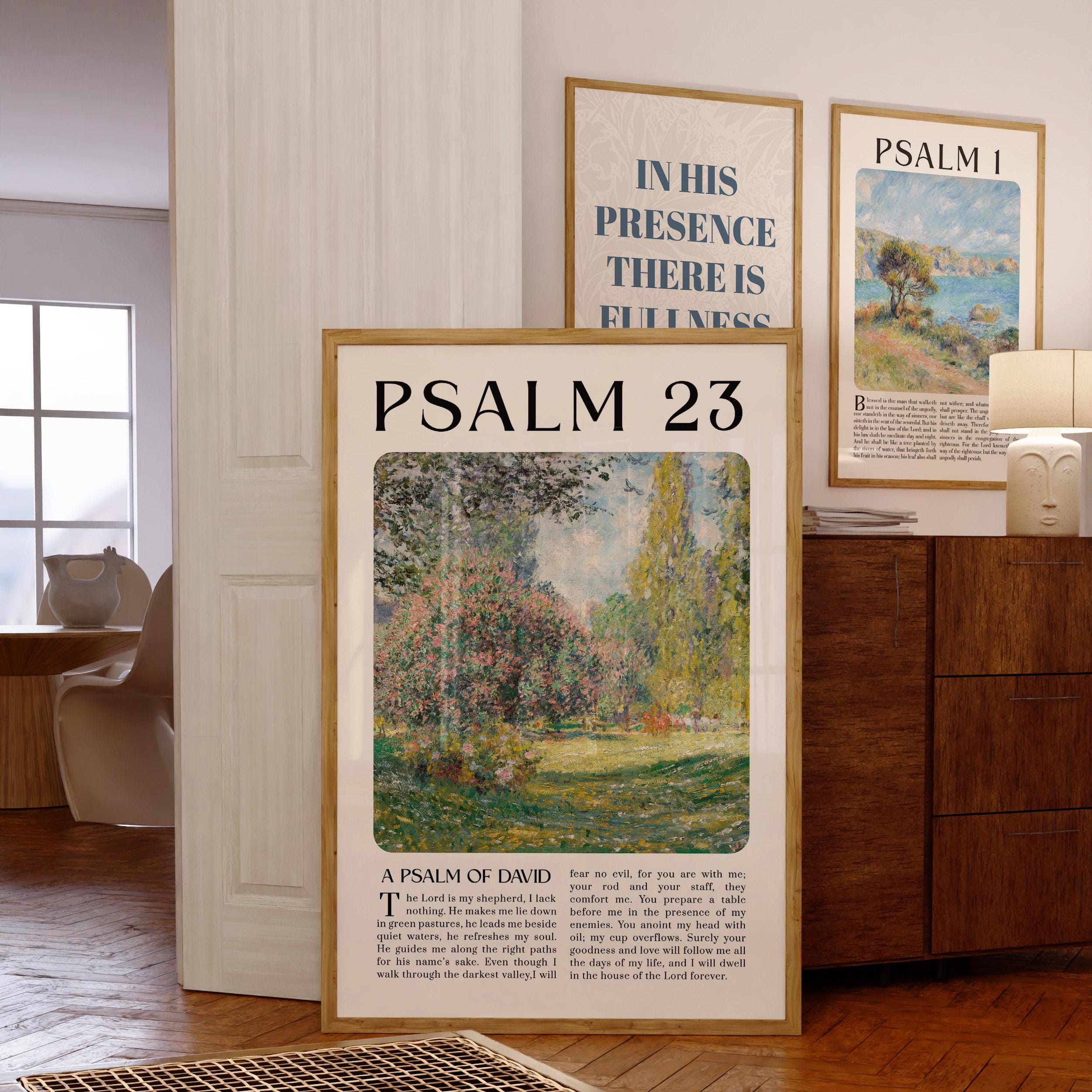 Psalm 23 Vintage Scripture Wall Art Printable Bible Verse Poster for ...
