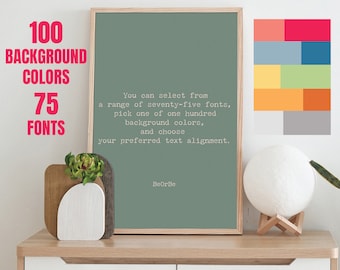 Custom Text Art Print, Personalized Quote Design (Digital Download)