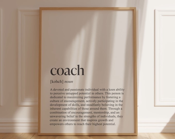 Coach Gift Printable Definition Retirement & Thank You Soccer/Basketball/Baseball Coach Retirement or Appreciation Gift Digital Download