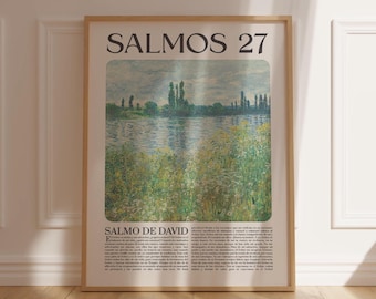 Vintage Salmos 27 Wall Art Printable Spanish Bible Verse Decor