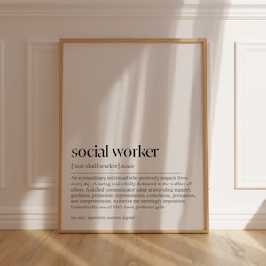 Regalo de trabajador social Póster de trabajador social escolar Sincero o agradecimiento Gracias Maestro trabajador social Graduación o regalos de agradecimiento