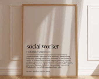 Social Worker Definition Print: Appreciation Gift (Digital Download)