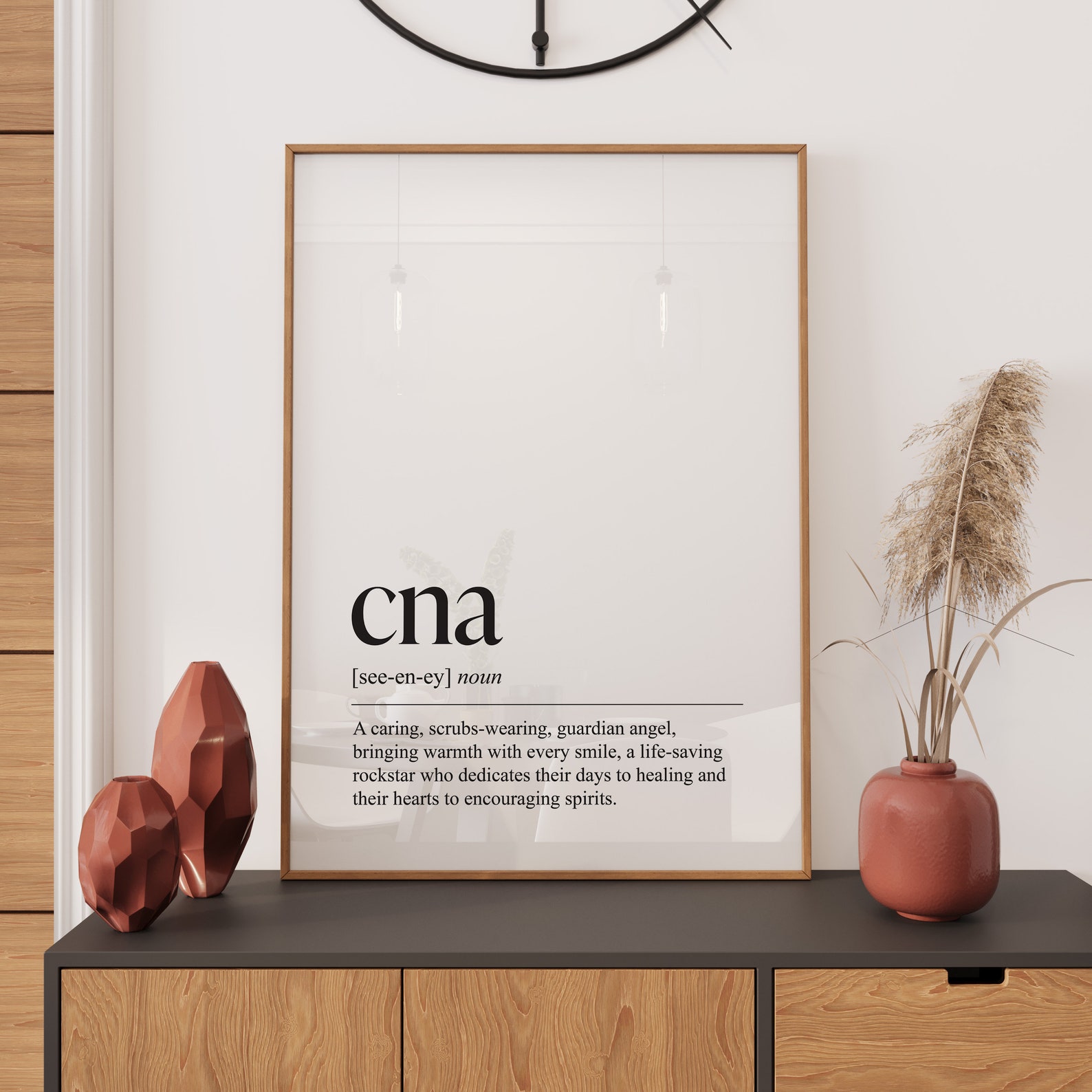 CNA Definition Wall Art Office Decor for Workspace Decor Gift for Certified Nursing Assistant
