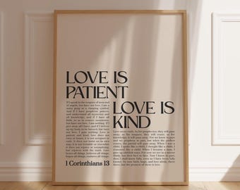 Love Is Patient Love Is Kind Bible Verse Print 1 Corinthians 13 ESV
