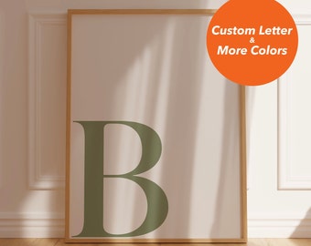Custom Initial Letter Print: Modern Alphabet Wall Art (Digital Download)