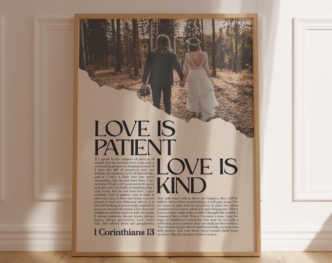 CUSTOM 1 Corinthians 13 Bible Verse Wall Art Scripture Wall Art ...