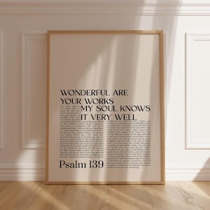Arte Bíblico del Salmo 139: Decoración Cristiana para el Hogar (Descarga Digital)