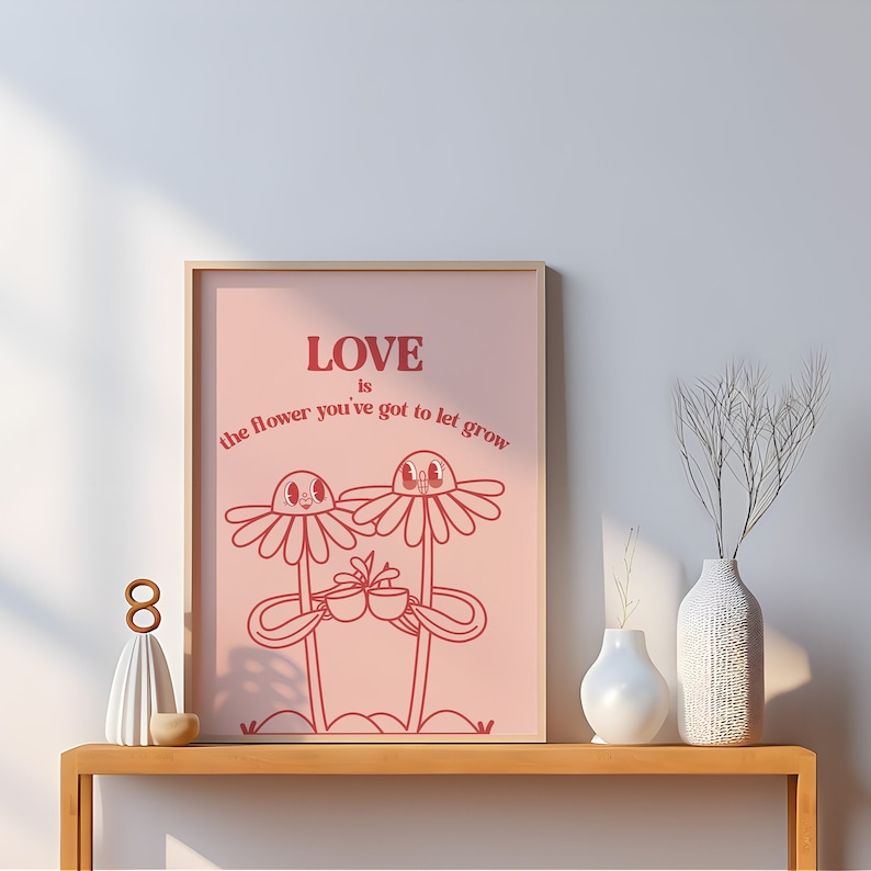 Retro Wall Art Trendy Retro Wall Art Vintage Floral Print Groovy Poster