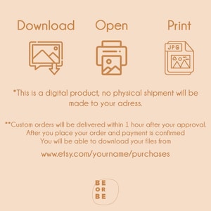 May include: A digital product graphic with the words "Download", "Open", and "Print" above corresponding icons. The text also includes information about digital delivery and a website address.