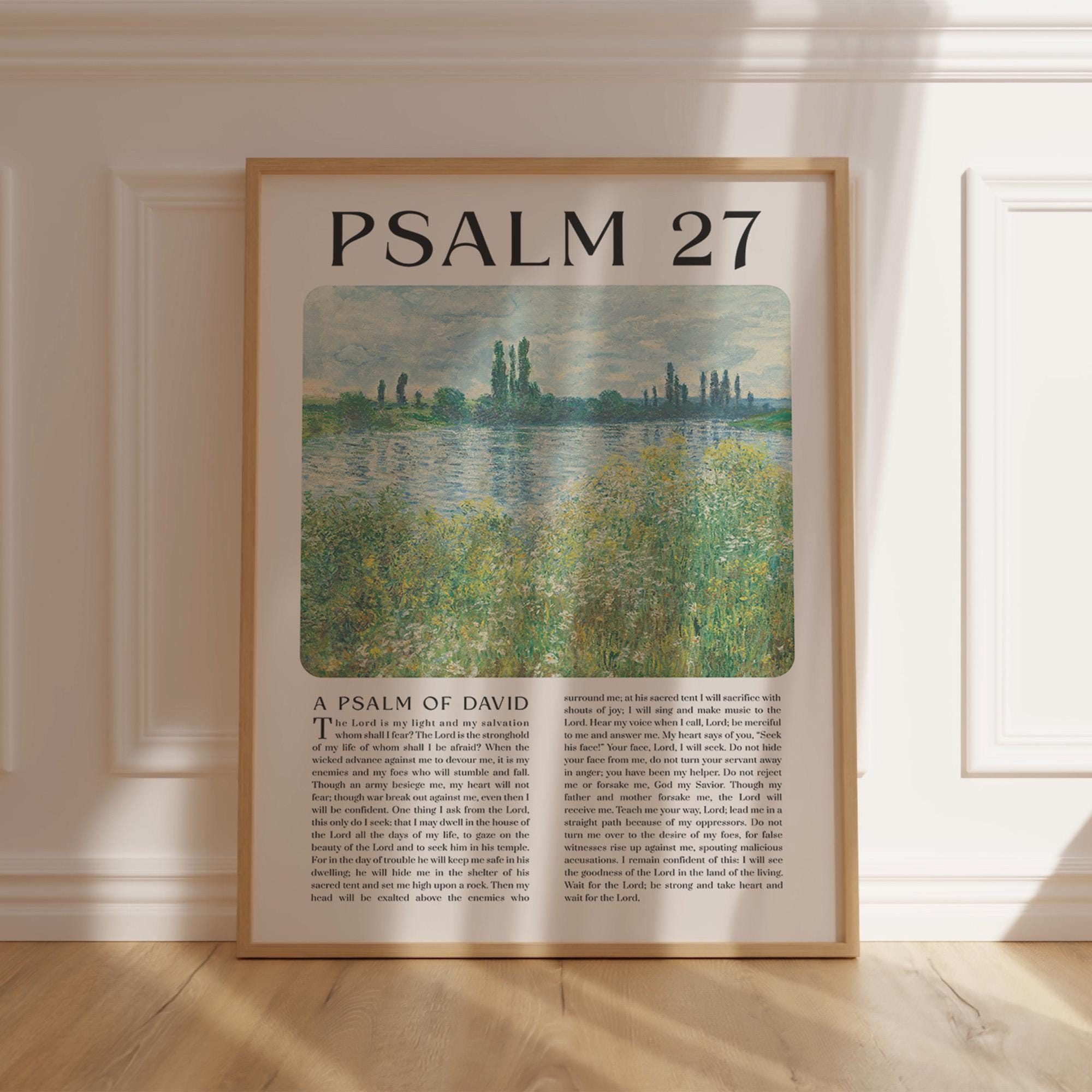 Vintage Psalm 27 Scripture Wall Art Printable Bible Verse Poster for ...