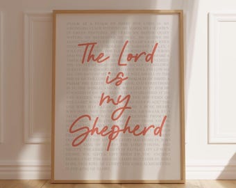 The Lord Is My Shepherd Wall Art Psalm 23 Bible Verse Print Vintage Scripture Decor PRINTABLE
