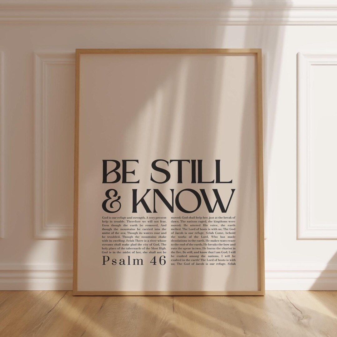 Psalm 46 Scripture Wall Art Bible Verse Poster for Christians Vintage ...