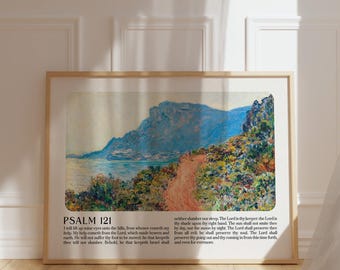 Psalm 121 Horizontal Print I Lift Up My Eyes Wide Wall Art