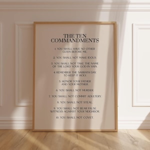 Ten Commandments Wall Art Printable Bible Verse Scripture Decor Christian Gift Art
