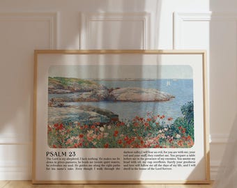 Vintage Psalm 23 Scripture Wall Art Printable Bible Verse Poster Christian Home Decor