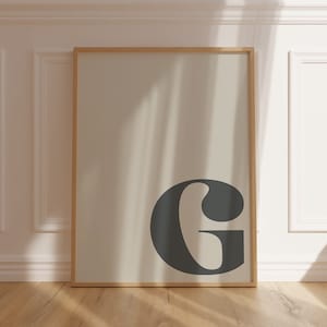 Impresión artística inicial moderna personalizada, póster con letras mayúsculas personalizadas, tipografía minimalista para decoración neutra del hogar, regalo único de inauguración de la casa