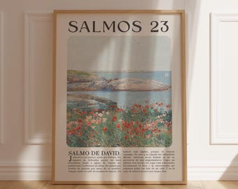 Salmos 23 Spanish Bible Verse Poster: Vintage Christian Wall Art (Digital Download)