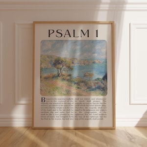 Psalm 1 Scripture Wall Art: Vintage Christian Home Decor (Digital Download)