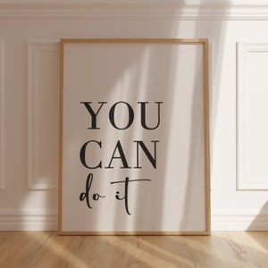 Motywacyjny cytat Możesz to zrobić Znak Home Office Wall Art Pozytywny plakat Rozwój Mindset Wystrój klasy Wydrukuj sztukę dla dzieci Wystrój pokoju dziecięcego