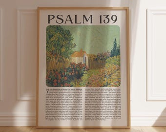 Psalm 139 NIV Scripture Wall Art Christian Wall Decor Christian Gifts for Her Him Bible Verse Wall Art Catholic Gift  Christian Wall Art