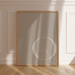 Impresión artística inicial moderna personalizada, póster con letras mayúsculas personalizadas, tipografía minimalista para decoración neutra del hogar, regalo único de inauguración de la casa