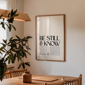 Psalm 46 Scripture Wall Art Bible Verse Poster for Christians Vintage ...