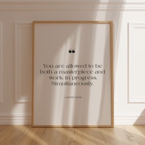 Work in Progress Quote Printable Wall Art Feminine Feminist Office Decor Gift for Strong Women Empowerment Gift for Women and Boss Ladies