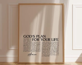 God&#39;s Plan Scripture Wall Art: Christian Bible Verse Print (Digital Download)