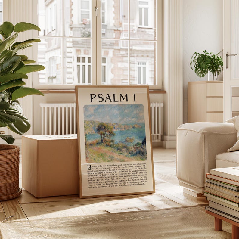 Vintage Psalm 1 Scripture Wall Art Printable Bible Verse Poster ...