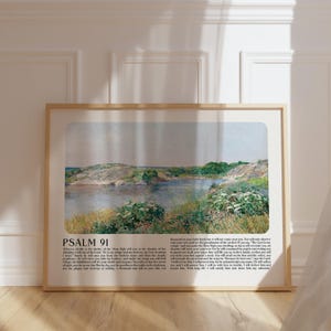 Psalm 91 Scripture Wall Art Bible Verse Poster for Christians Vintage Wall Art Faith Gift For Her Him Christian Home Decor Psalm 91 Sign