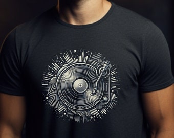 Rhythmic Turntable T-Shirt: DJ Music Mixing Tee