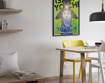 BlueLock Anime Isagi Playercard Digital Poster