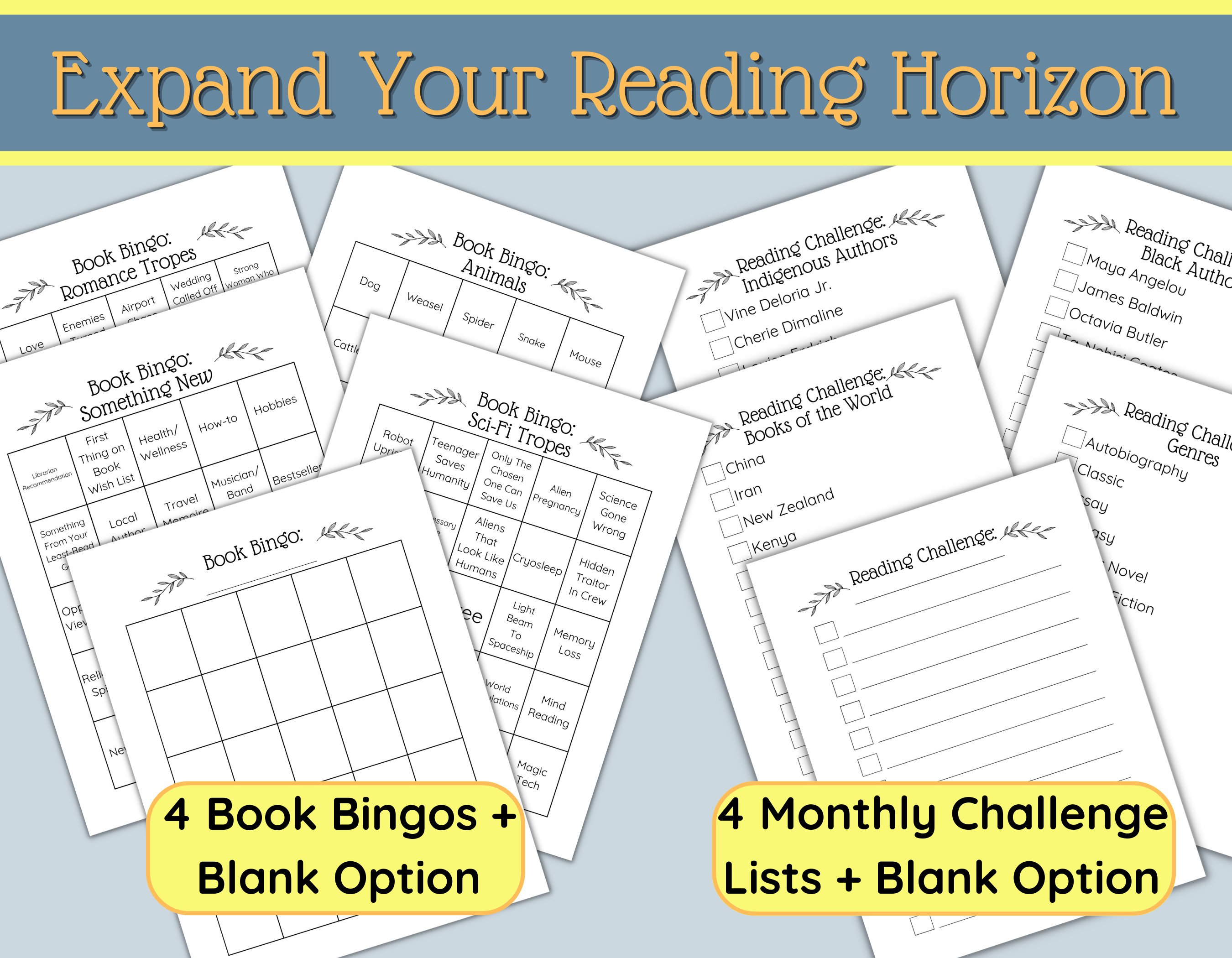 Reading Planner Printable Reading Journal Printable - Etsy