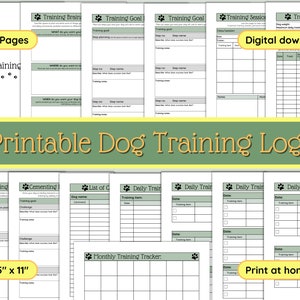 Dog Training Log | Dog Training Journal | Dog Training Tracker | Dog Training Planner | Puppy Training Log | Dog Training Sheet