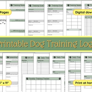 Registro de entrenamiento para perros / Diario de entrenamiento para perros / Rastreador de entrenamiento para perros / Planificador de entrenamiento para perros / Registro de entrenamiento para cachorros / Hoja de entrenamiento para perros