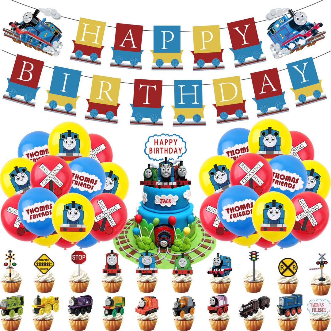 Thomas the Tank Engine Party Supplies Banner Balloons Birthday Etsy — free download