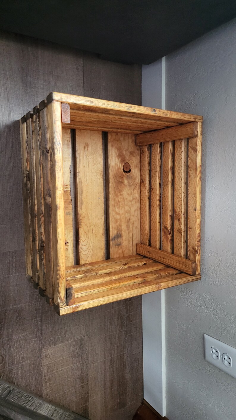 Rustic Wood Crate Etsy
