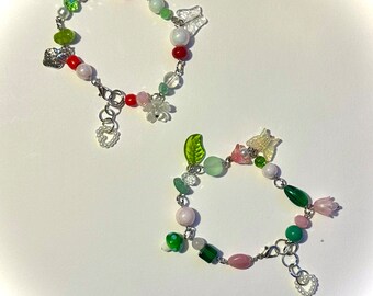 beaded spring charm bracelets