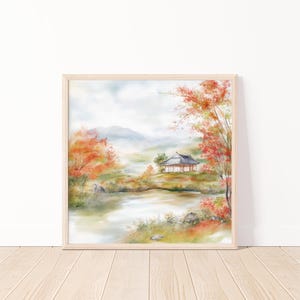 やらずの雨（美人画・A2サイズ） Japandi Wall Art Prints - Set of Two | Abstract Minimalist