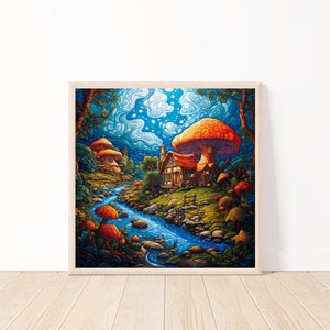 Fairy House Wall Art-Fairytale Art-Enchanted Fairy Home Decor-Art For Kids Room-Fantasy Art For Nursery-Fantasy Nursery Decor