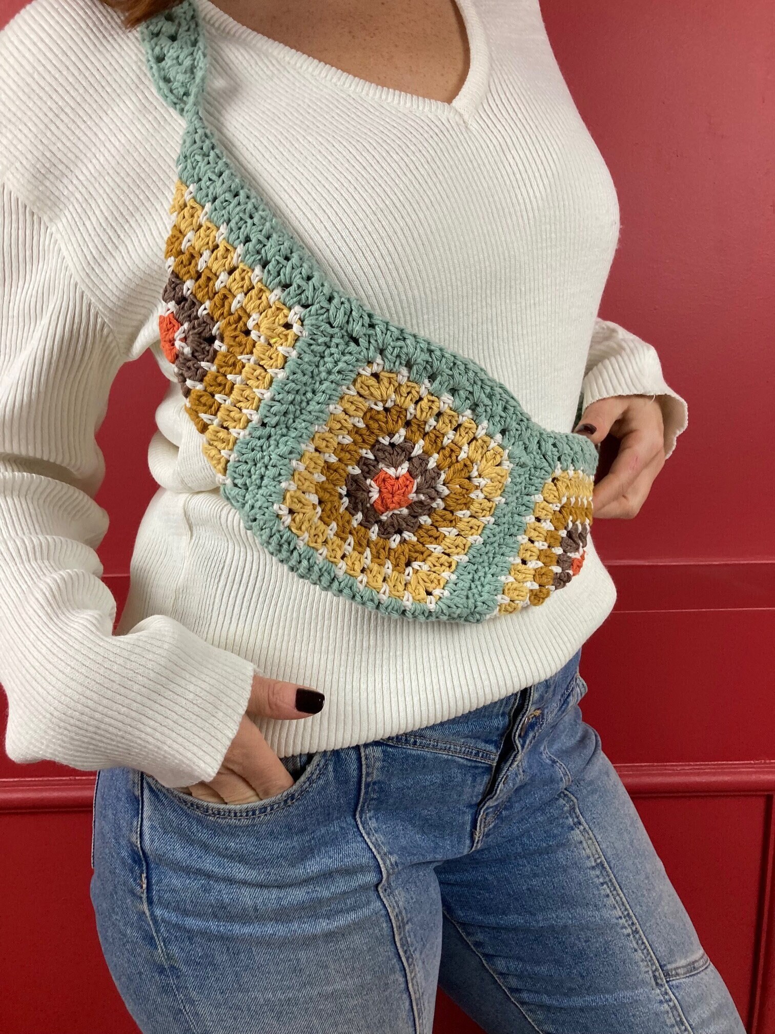 Waist store bag crochet