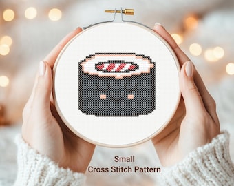 Baby Sushi Mini Cross Stitch Pattern, Tiny Kawaii Food Cross Stitch, Anime Food Cross Stitch, Small Cross Stitch, Easy Beginner Xstitch