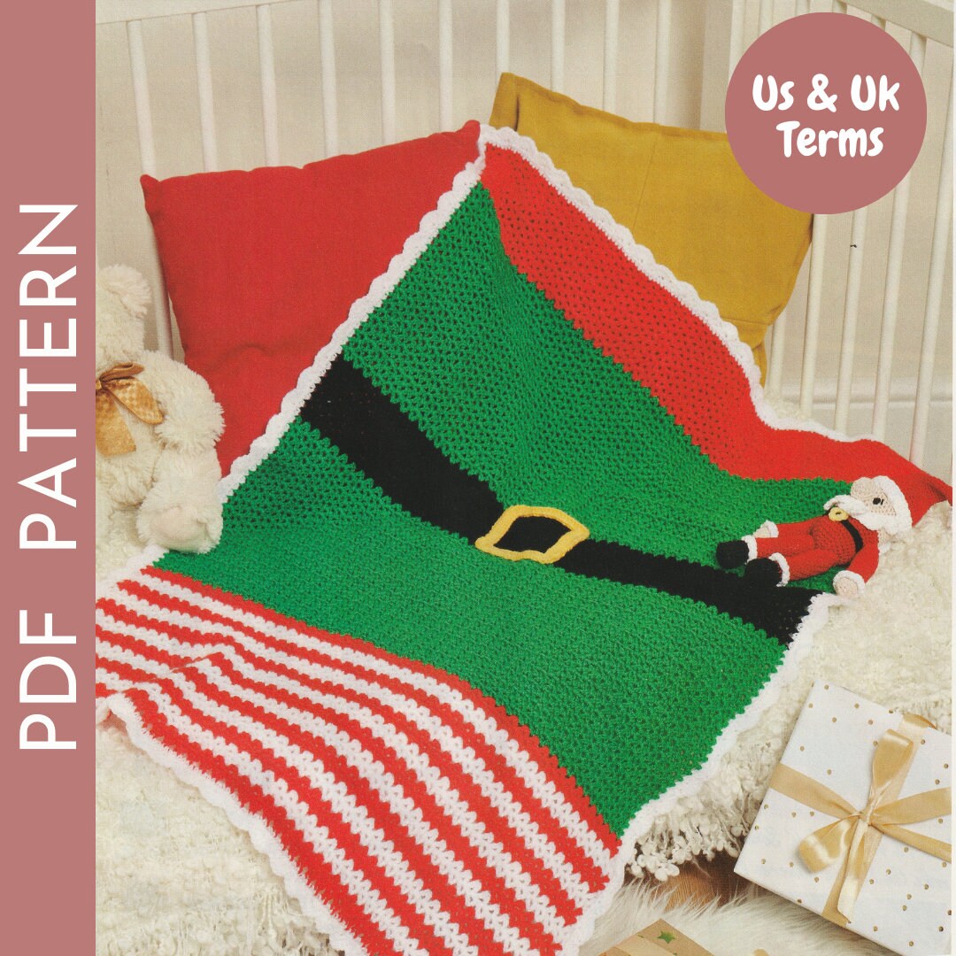 Santa Inspired Christmas Crochet Blanket Pattern Elf Baby Etsy UK
