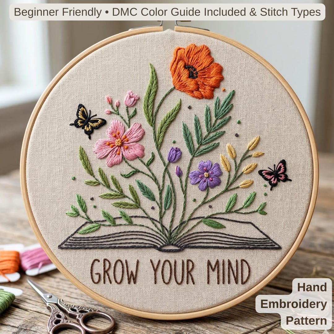 Embroidert Pattern Books Floral Book Embroidery Pattern, Wildflower Hand Embroidery Pattern ...